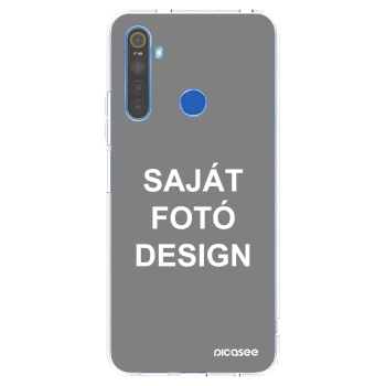 Picasee átlátszó szilikon tok az alábbi mobiltelefonokra Realme 5 - Saját fotó/motívum