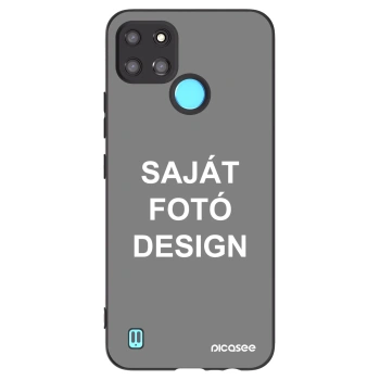Picasee fekete szilikon tok az alábbi mobiltelefonokra Realme C21Y - Saját fotó/motívum
