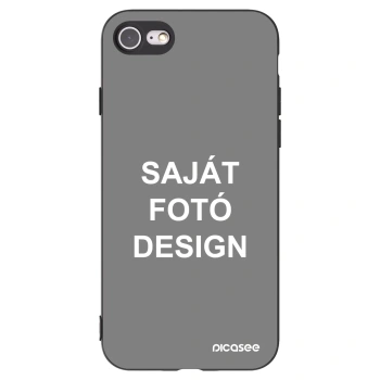 Picasee fekete szilikon tok az alábbi mobiltelefonokra Apple iPhone 7 - Saját fotó/motívum