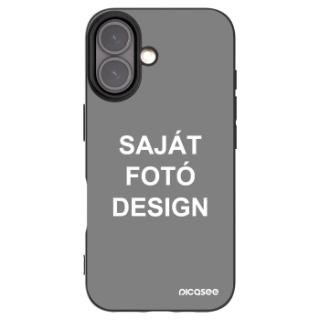 Picasee fekete szilikon tok az alábbi mobiltelefonokra Apple iPhone 16 - Saját fotó/motívum