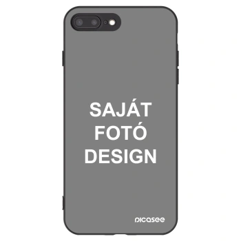 Picasee fekete szilikon tok az alábbi mobiltelefonokra Apple iPhone 8 Plus - Saját fotó/motívum