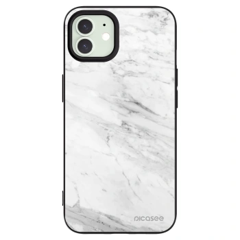 Picasee fekete szilikon tok az alábbi mobiltelefonokra Apple iPhone 12 - White marble