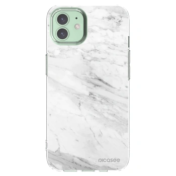 Picasee átlátszó szilikon tok az alábbi mobiltelefonokra Apple iPhone 12 - White marble