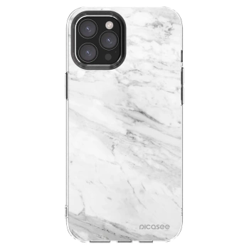 Picasee átlátszó szilikon tok az alábbi mobiltelefonokra Apple iPhone 12 Pro Max - White marble