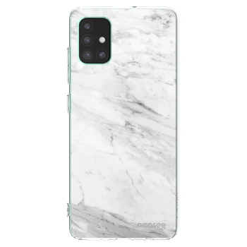 Picasee átlátszó szilikon tok az alábbi mobiltelefonokra Samsung Galaxy M51 M515F - White marble