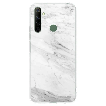 Picasee átlátszó szilikon tok az alábbi mobiltelefonokra Realme 6i - White marble
