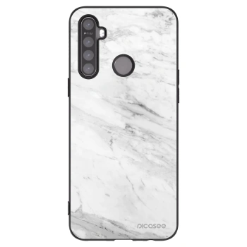 Picasee fekete szilikon tok az alábbi mobiltelefonokra Realme 5 - White marble