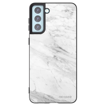 Picasee fekete szilikon tok az alábbi mobiltelefonokra Samsung Galaxy S21+ 5G G996F - White marble