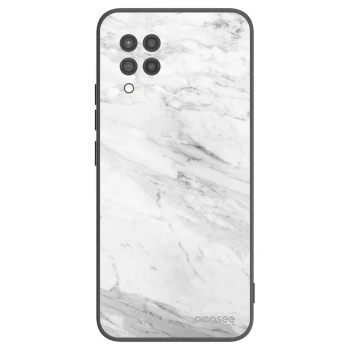 Picasee fekete szilikon tok az alábbi mobiltelefonokra Samsung Galaxy A42 A426B - White marble