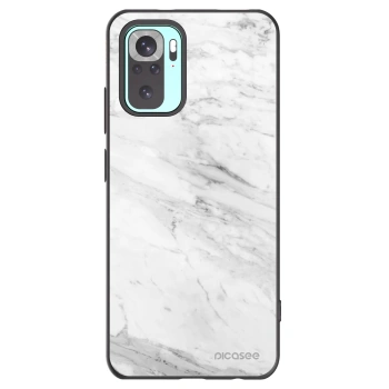Picasee fekete szilikon tok az alábbi mobiltelefonokra Xiaomi Redmi Note 10 Pro - White marble