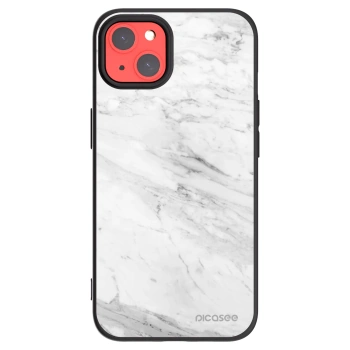 Picasee fekete szilikon tok az alábbi mobiltelefonokra Apple iPhone 13 - White marble