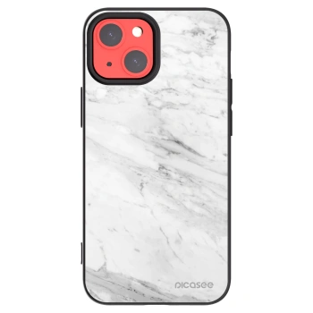 Picasee fekete szilikon tok az alábbi mobiltelefonokra Apple iPhone 13 mini - White marble