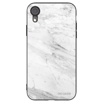 Picasee fekete szilikon tok az alábbi mobiltelefonokra Apple iPhone XR - White marble
