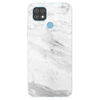 Picasee átlátszó szilikon tok az alábbi mobiltelefonokra Realme C21 - White marble