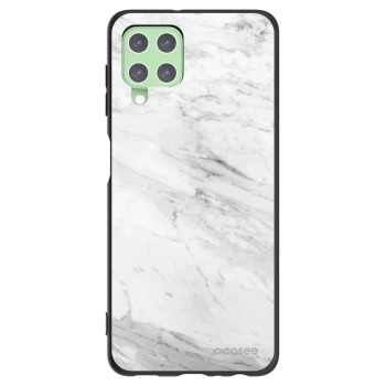 Picasee fekete szilikon tok az alábbi mobiltelefonokra Samsung Galaxy A22 A225F 4G - White marble