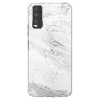 Picasee átlátszó szilikon tok az alábbi mobiltelefonokra Vivo Y20s - White marble