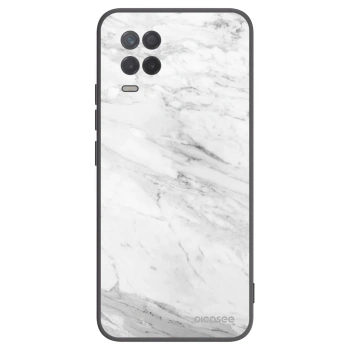 Picasee fekete szilikon tok az alábbi mobiltelefonokra Realme 8 5G - White marble