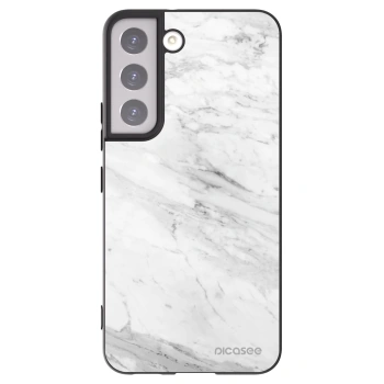 Picasee fekete szilikon tok az alábbi mobiltelefonokra Samsung Galaxy S22 5G - White marble