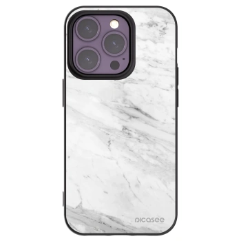 Picasee fekete szilikon tok az alábbi mobiltelefonokra Apple iPhone 14 Pro - White marble
