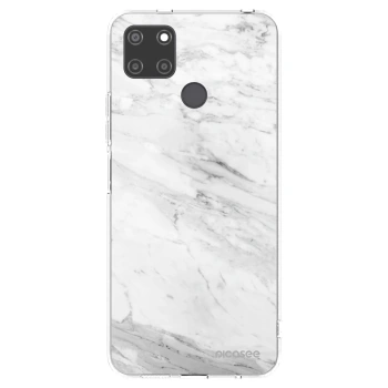 Picasee átlátszó szilikon tok az alábbi mobiltelefonokra Realme C21Y - White marble