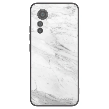 Picasee fekete szilikon tok az alábbi mobiltelefonokra Xiaomi 12 Lite - White marble