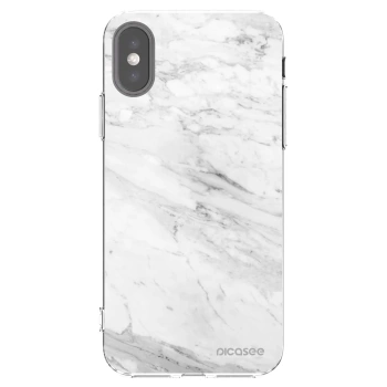 Picasee átlátszó szilikon tok az alábbi mobiltelefonokra Apple iPhone X/XS - White marble