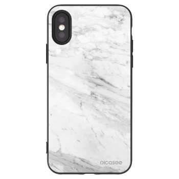 Picasee fekete szilikon tok az alábbi mobiltelefonokra Apple iPhone X/XS - White marble