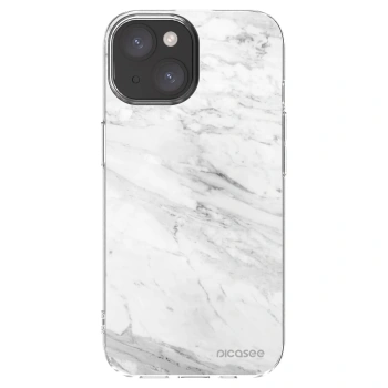 Picasee átlátszó szilikon tok az alábbi mobiltelefonokra Apple iPhone 15 - White marble