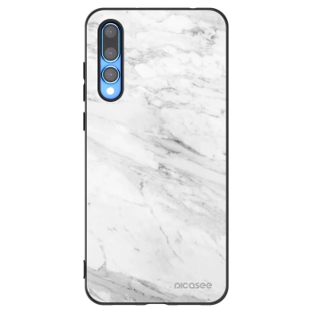 Picasee fekete szilikon tok az alábbi mobiltelefonokra Huawei P20 Pro - White marble