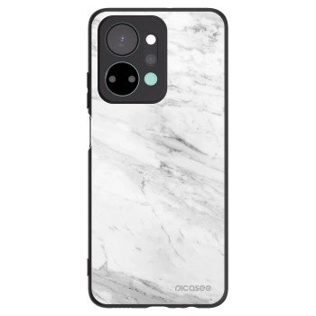 Picasee fekete szilikon tok az alábbi mobiltelefonokra Honor X7a - White marble