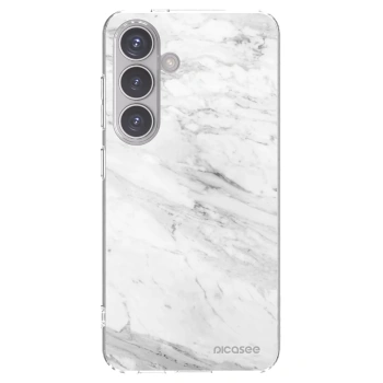 Picasee átlátszó szilikon tok az alábbi mobiltelefonokra Samsung Galaxy S24 S921B 5G - White marble