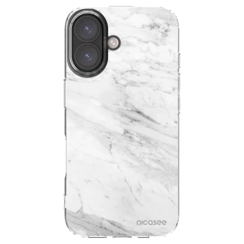 Picasee átlátszó szilikon tok az alábbi mobiltelefonokra Apple iPhone 16 - White marble