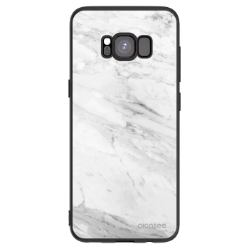 Picasee fekete szilikon tok az alábbi mobiltelefonokra Samsung Galaxy S8 G950F - White marble