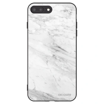 Picasee fekete szilikon tok az alábbi mobiltelefonokra Apple iPhone 8 Plus - White marble