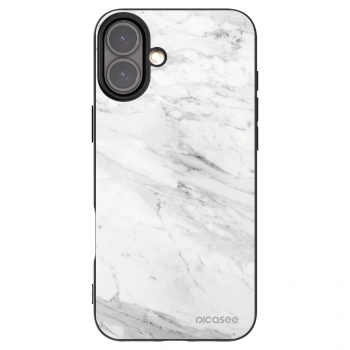 Picasee fekete szilikon tok az alábbi mobiltelefonokra Apple iPhone 16 Plus - White marble