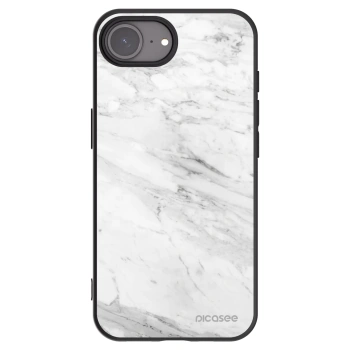 Picasee fekete szilikon tok az alábbi mobiltelefonokra Apple iPhone 16e - White marble