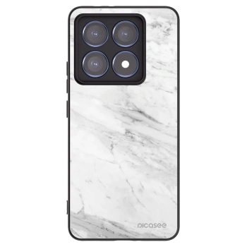 Picasee fekete szilikon tok az alábbi mobiltelefonokra Xiaomi 14T Pro - White marble