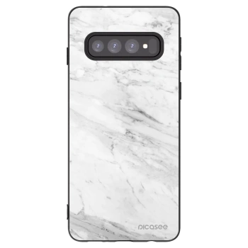 Picasee fekete szilikon tok az alábbi mobiltelefonokra Samsung Galaxy S10 G973 - White marble