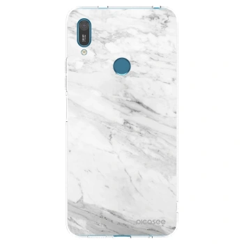 Picasee átlátszó szilikon tok az alábbi mobiltelefonokra Huawei Y7 2019 - White marble
