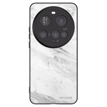 Picasee fekete szilikon tok az alábbi mobiltelefonokra Xiaomi 15 Ultra - White marble