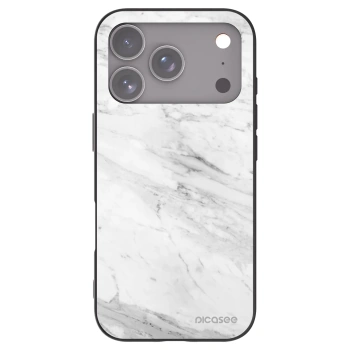 Picasee fekete szilikon tok az alábbi mobiltelefonokra Apple iPhone 17 Pro - White marble