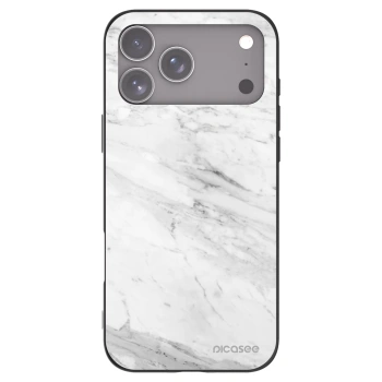 Picasee fekete szilikon tok az alábbi mobiltelefonokra Apple iPhone 17 Pro Max - White marble