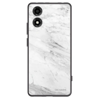 Picasee fekete szilikon tok az alábbi mobiltelefonokra Motorola Moto E14 - White marble