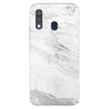 Picasee átlátszó szilikon tok az alábbi mobiltelefonokra Samsung Galaxy A40 A405F - White marble