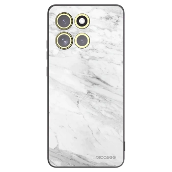 Picasee fekete szilikon tok az alábbi mobiltelefonokra Motorola Moto G86 5G - White marble