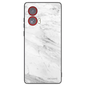 Picasee fekete szilikon tok az alábbi mobiltelefonokra Motorola Edge 50 Fusion - White marble