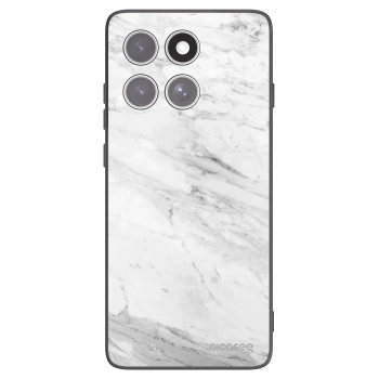 Picasee fekete szilikon tok az alábbi mobiltelefonokra Motorola Edge 60 Fusion - White marble
