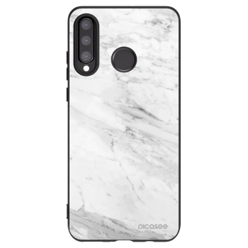 Picasee fekete szilikon tok az alábbi mobiltelefonokra Huawei P30 Lite - White marble