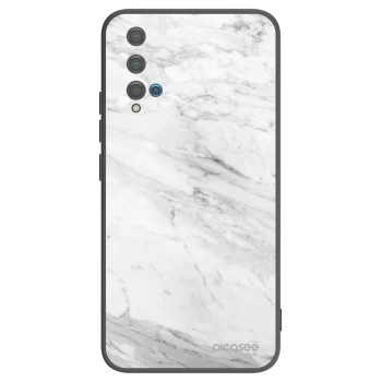 Picasee fekete szilikon tok az alábbi mobiltelefonokra Huawei Nova 5T - White marble