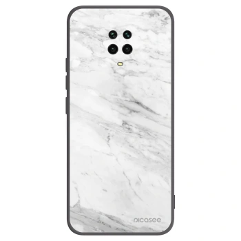 Picasee fekete szilikon tok az alábbi mobiltelefonokra Xiaomi Redmi Note 9 Pro - White marble
